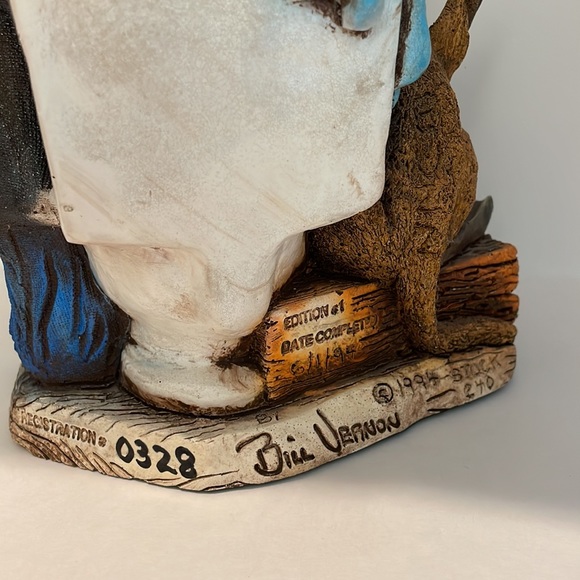 Vintage 94 Shade Tree Creations Handcrafted Cowboy Cat Plumb in Trouble Decor - Picture 7 of 11